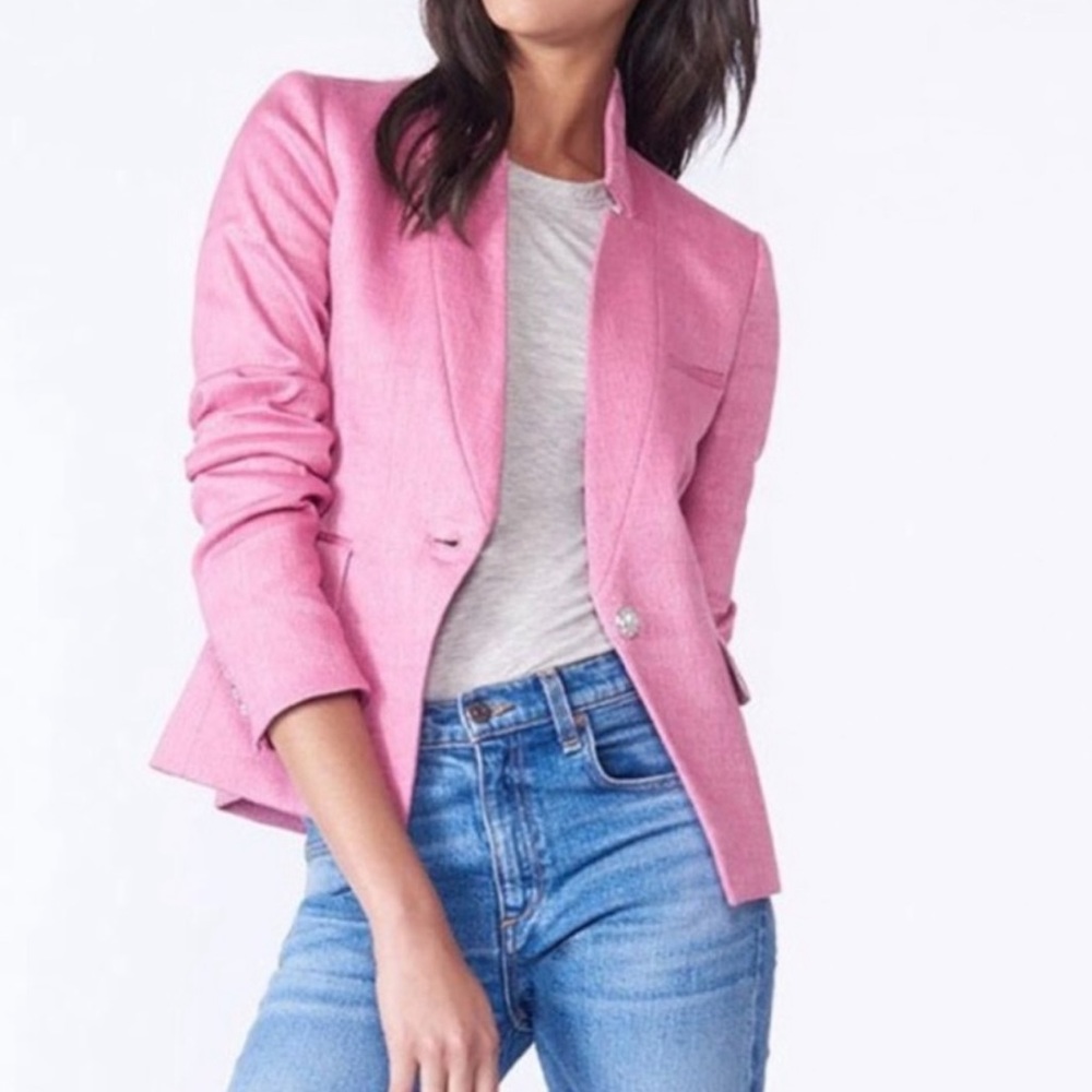 Veronica Beard Upcollar Orchid Linen Blazer